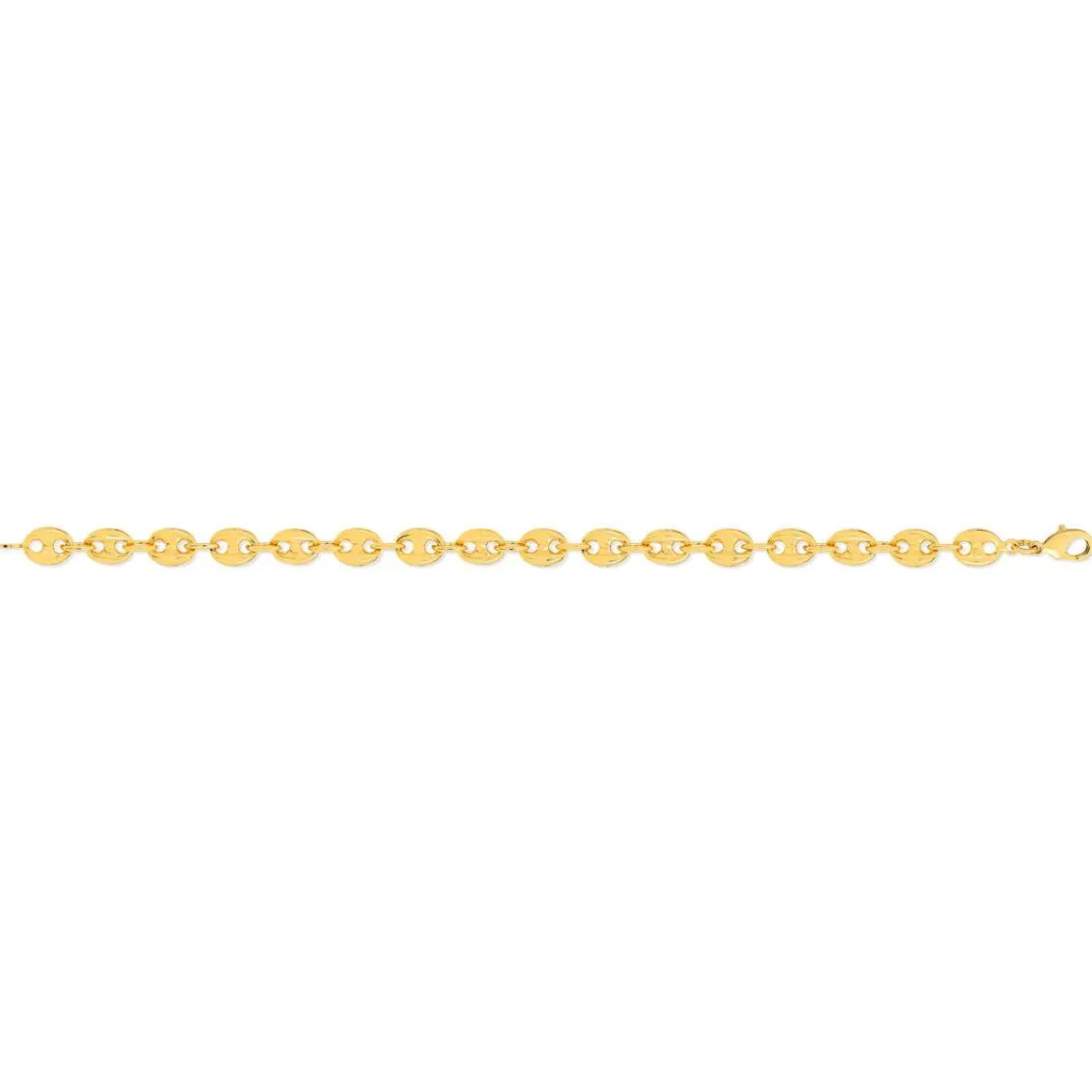 Bracelet plaqué or maille grain de café 21 cm