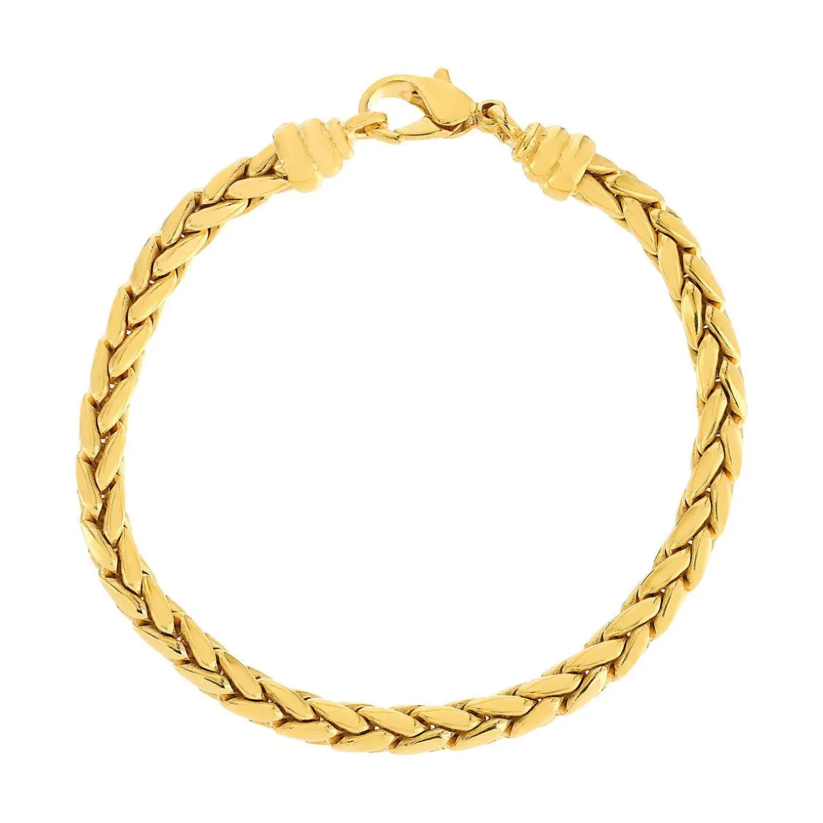 Bracelet plaqué or maille palmier 19 cm.