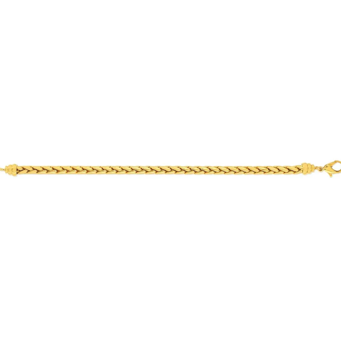 Bracelet plaqué or maille palmier 19 cm.
