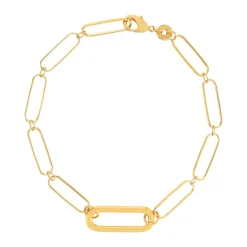 Bracelet plaqué or maille trombone 18 cm