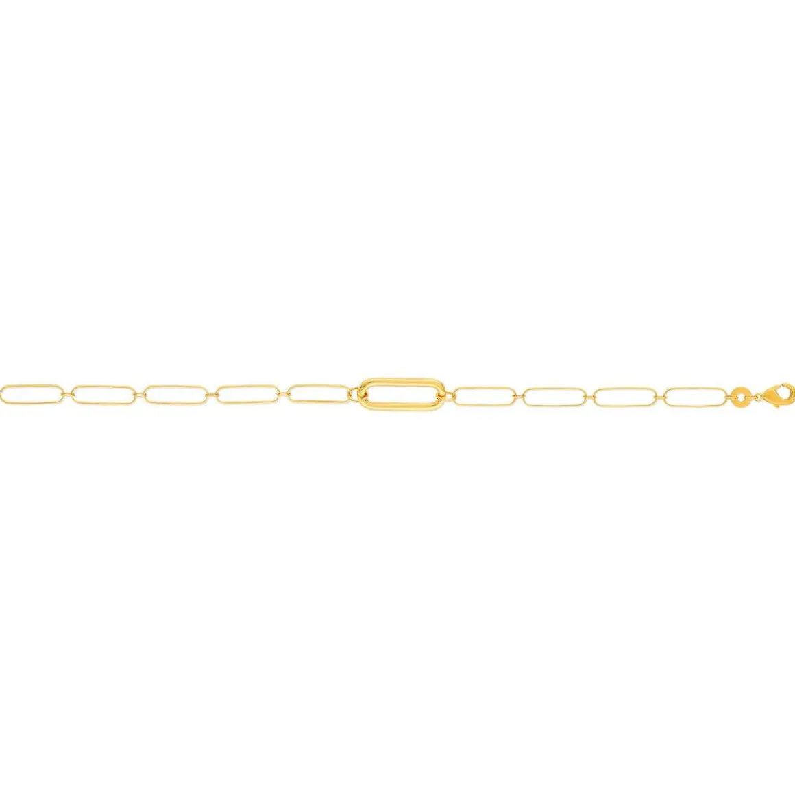 Bracelet plaqué or maille trombone 18 cm
