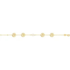 Bracelet plaqué or perle imitation 18 cm
