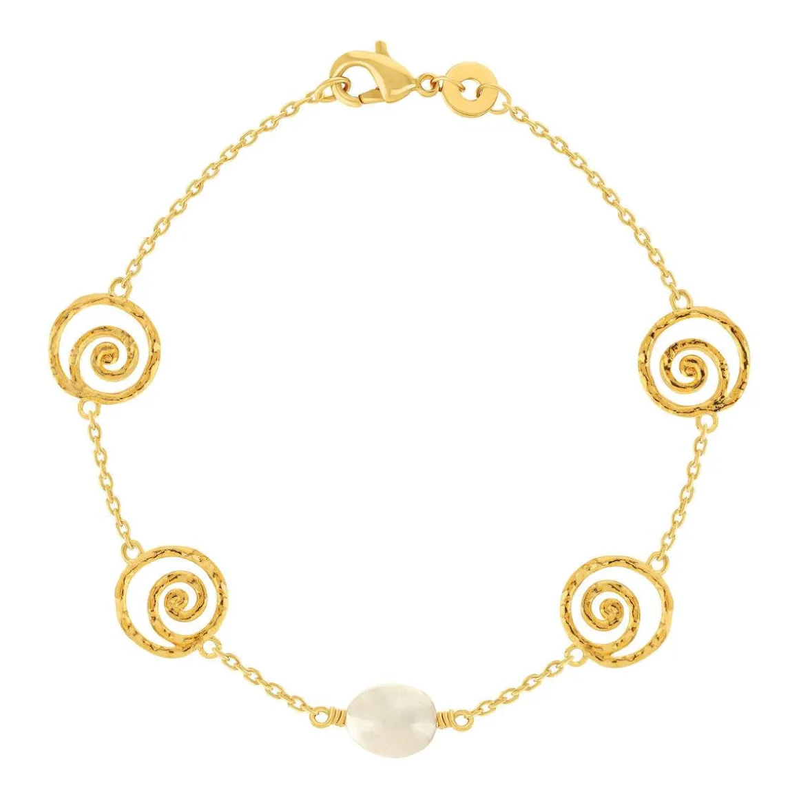 Bracelet plaqué or perle imitation 18 cm