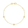 Bracelet plaqué or étoiles et zirconias 18 cm