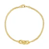 Bracelet plaqué or trois anneaux entrelacés 19 cm