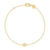 Bracelet plaqué or zirconia 18 cm motif soleil