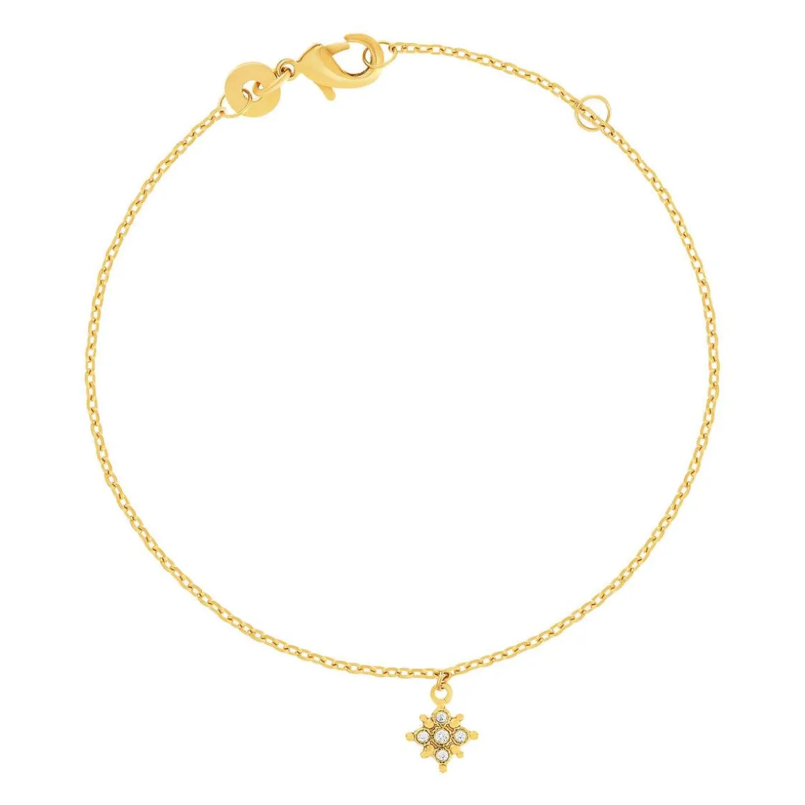 Bracelet plaqué or zirconias 18 cm