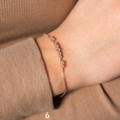 Bracelet plaqué or zirconias 18 cm