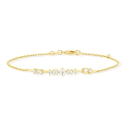 Bracelet plaqué or zirconias 18 cm