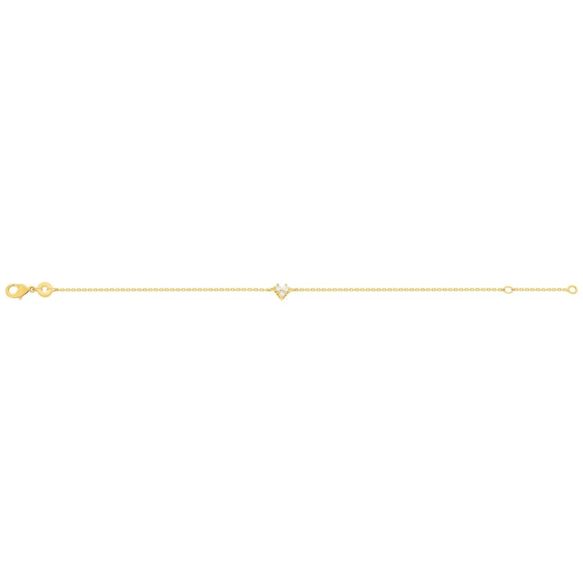 Bracelet plaqué or zirconias 18 cm