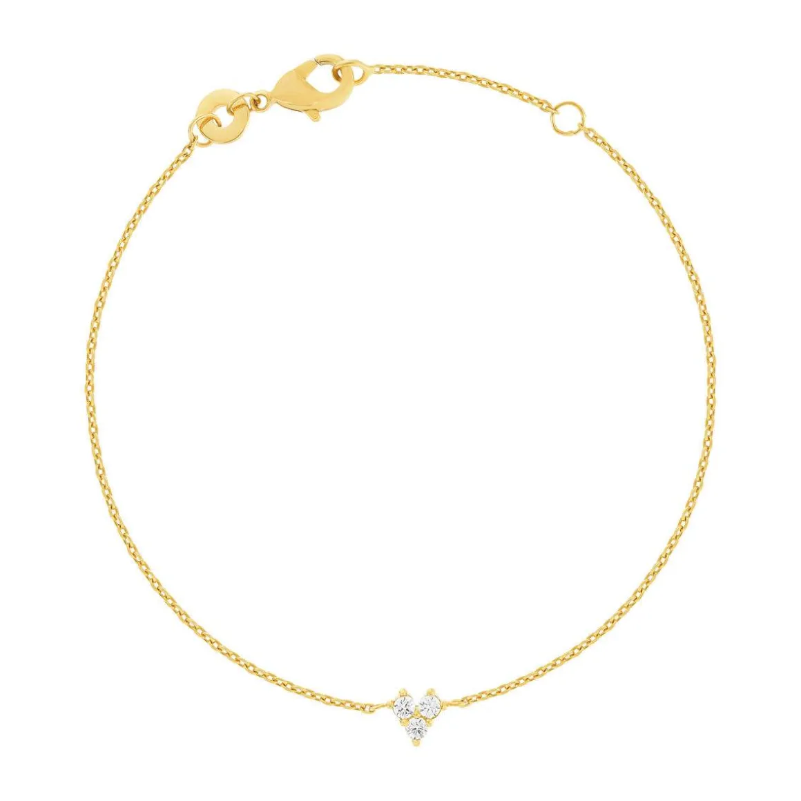 Bracelet plaqué or zirconias 18 cm