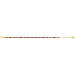 Bracelet plaqué or zirconias roses 18 cm