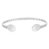 Bracelet rigide argent 925, plaques ovales, motif maille gourmette