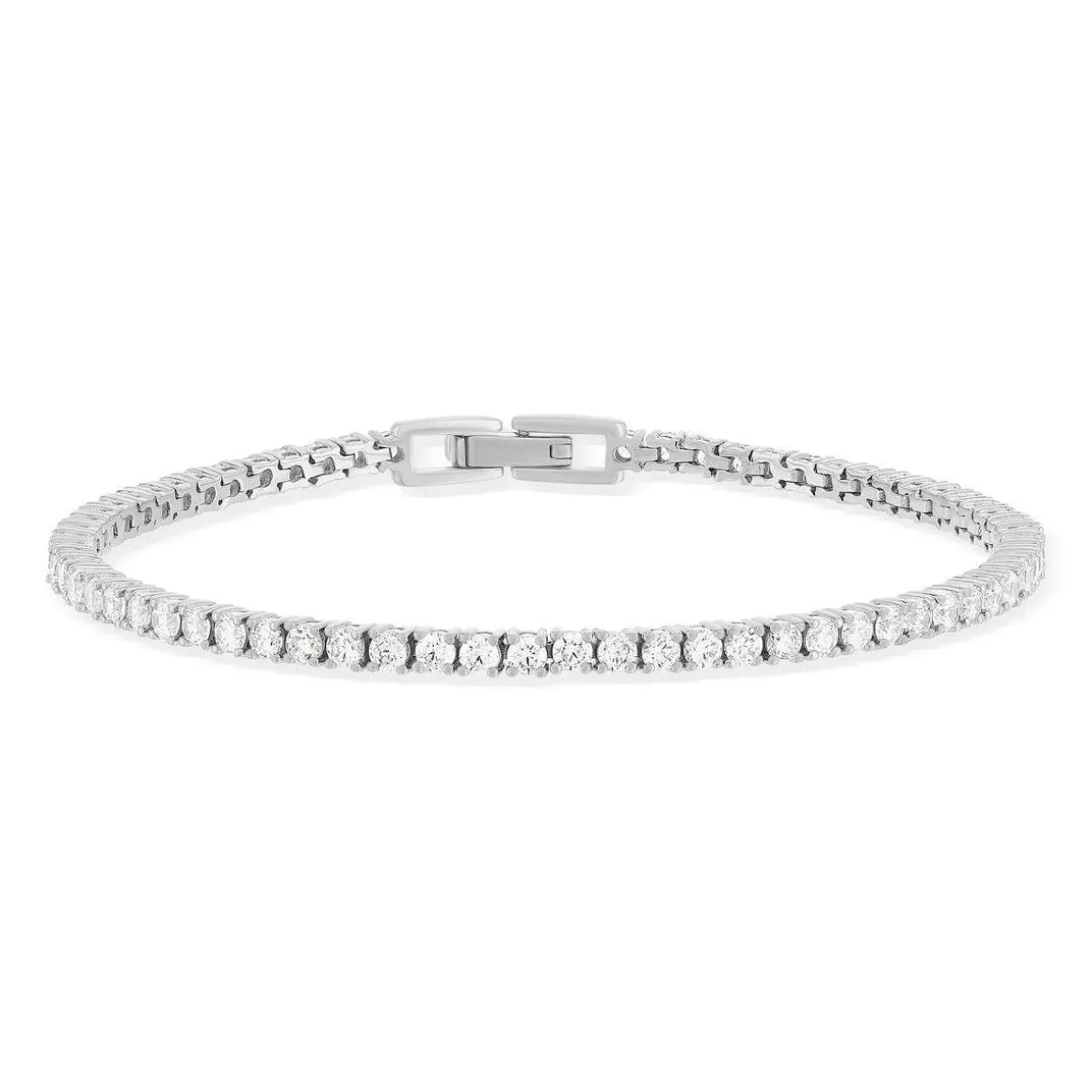 Bracelet tennis argent 925 zirconias serti 4 griffes 19.5cm
