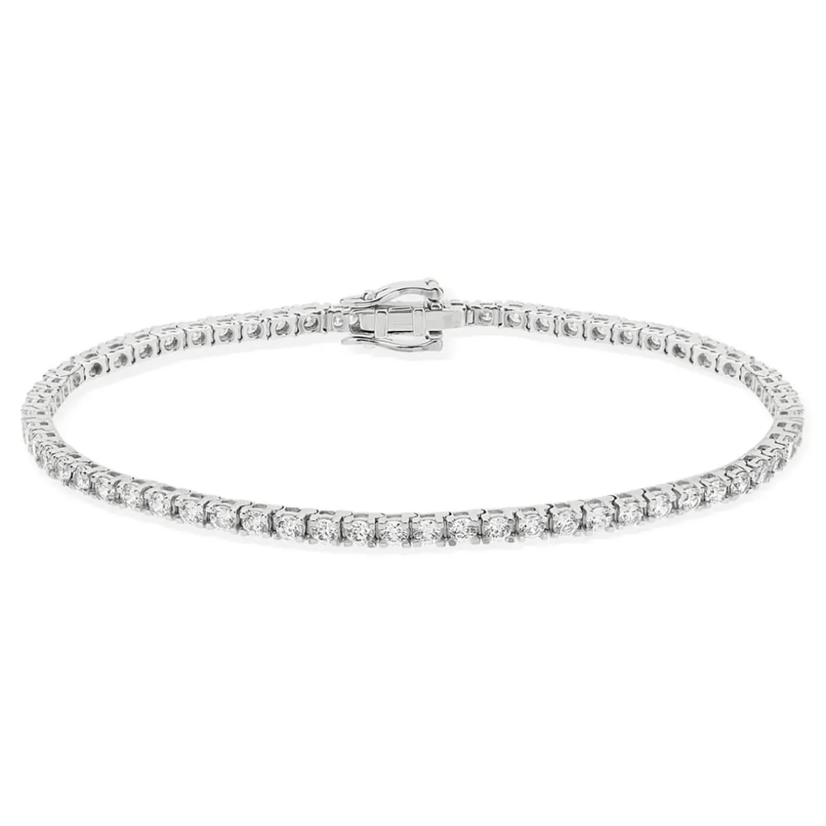 Bracelet tennis or 750 blanc diamant synthétique