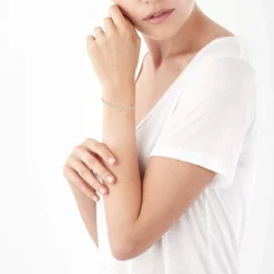 Bracelet tennis or 750 blanc diamant synthétique