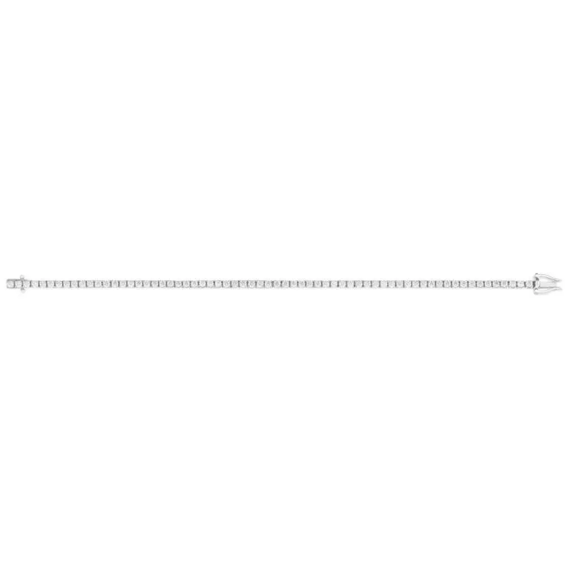 Bracelet tennis or 750 blanc diamant synthétique