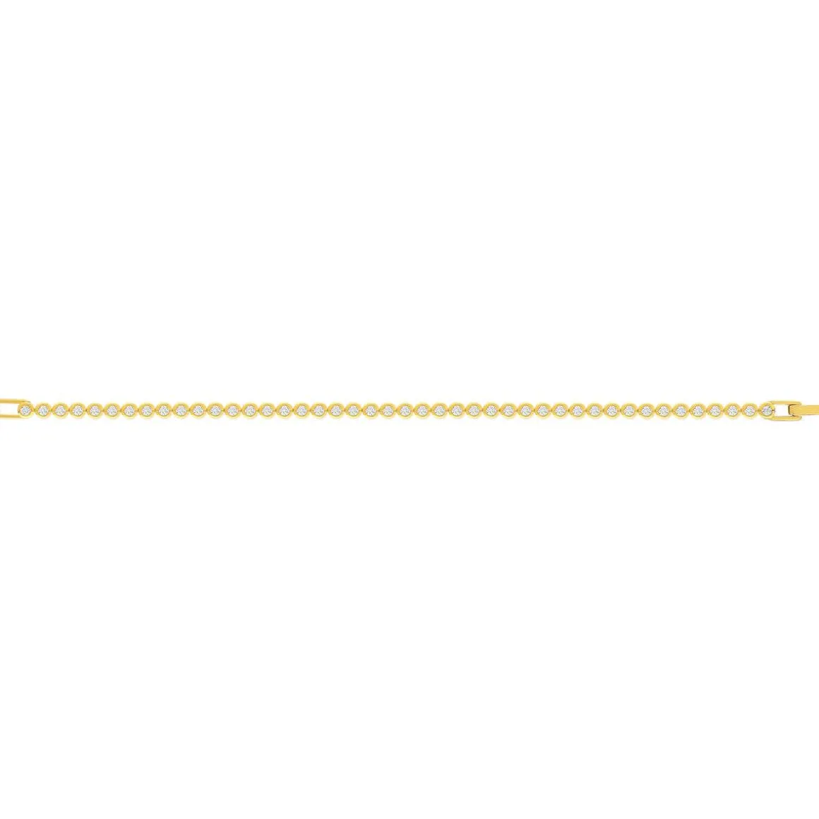 Bracelet tennis plaqué or jaune serti clos 19,5cm