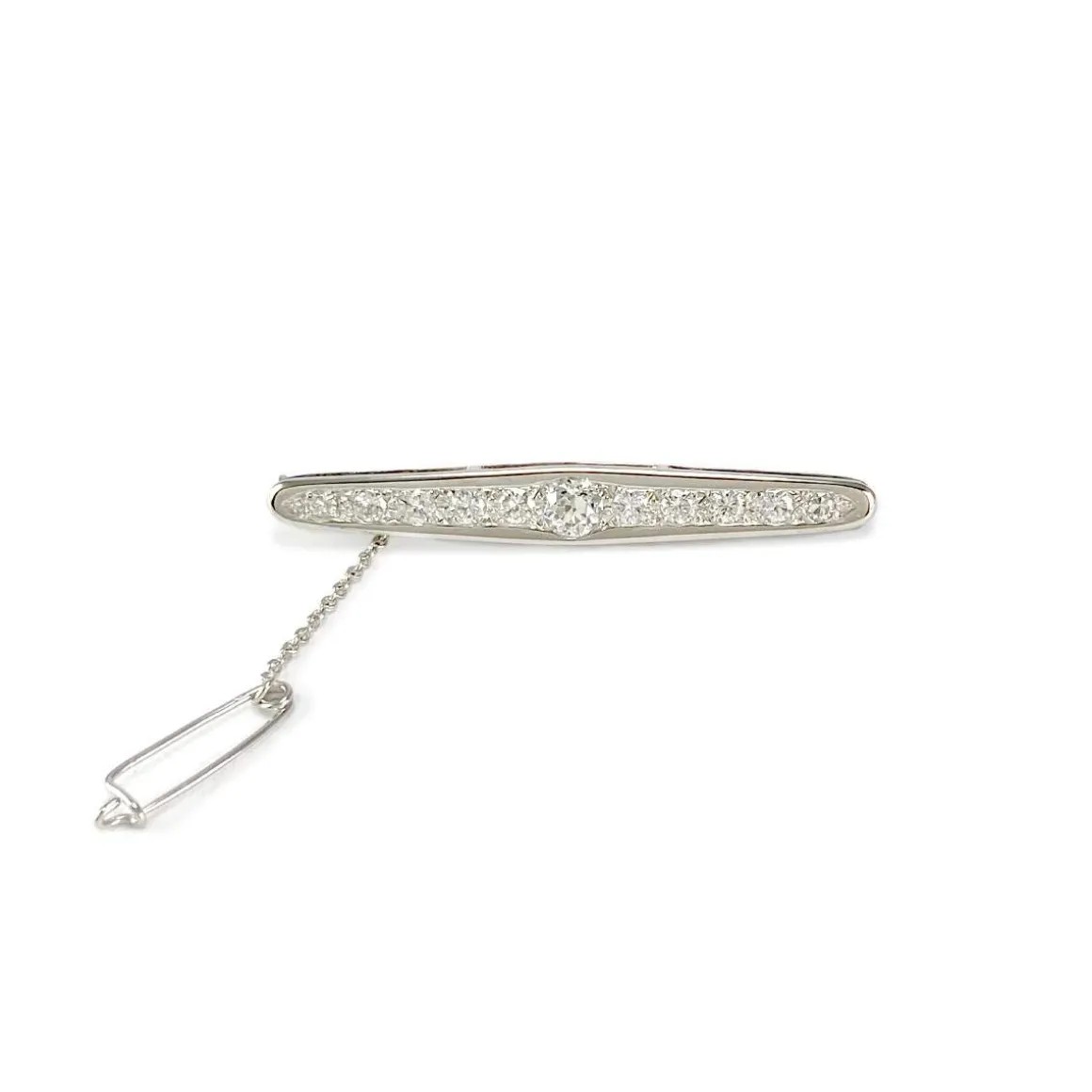 Broche d'occasion or 750 blanc diamants