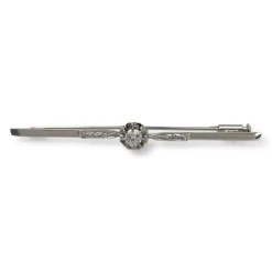 Broche d'occasion or 750 blanc saphirs synthetiques