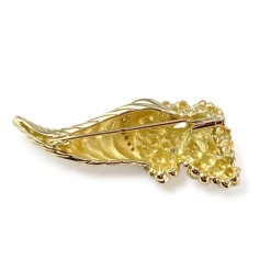 Broche d'occasion or 750 diamants fantaisie