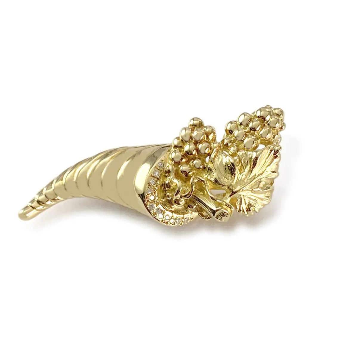 Broche d'occasion or 750 diamants fantaisie
