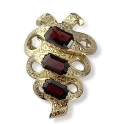 Broche d'occasion or 750 grenats