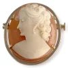 Broche d'occasion or 750 jaune camée coquille