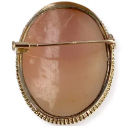 Broche d'occasion or 750 jaune camee