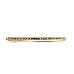 Broche d'occasion or 750 jaune diamants verres bleus