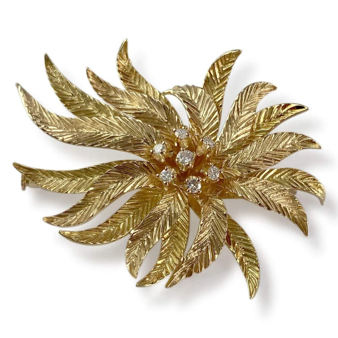 Broche d'occasion or 750 jaune diamant