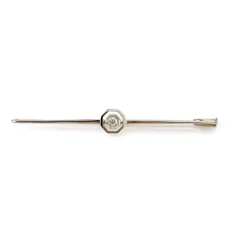 Broche d'occasion or 750 jaune et rhodié diamant