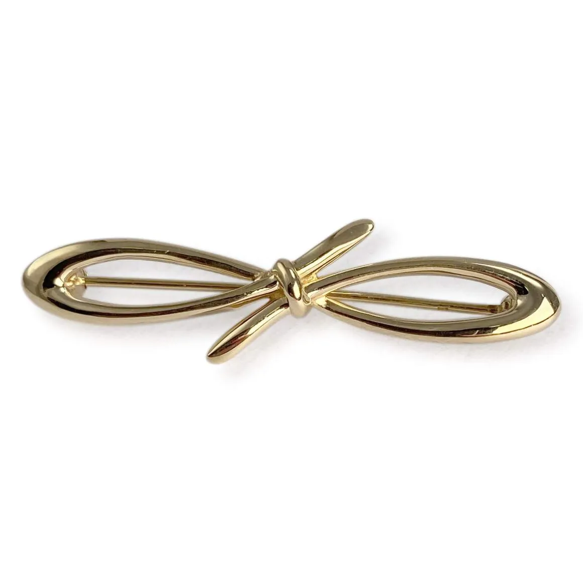 Broche d'occasion or 750 jaune motif noeud