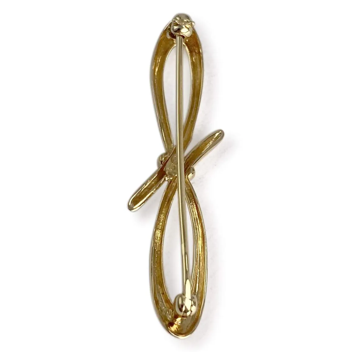 Broche d'occasion or 750 jaune motif noeud