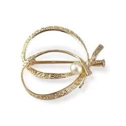 Broche d'occasion or 750 jaune perle de culture