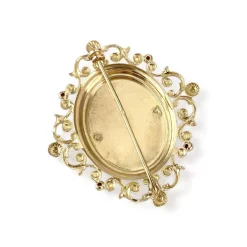 Broche d'occasion or 750 jaune perles de culture