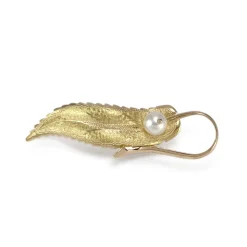 Broche d'occasion or 750 jaune perle de culture