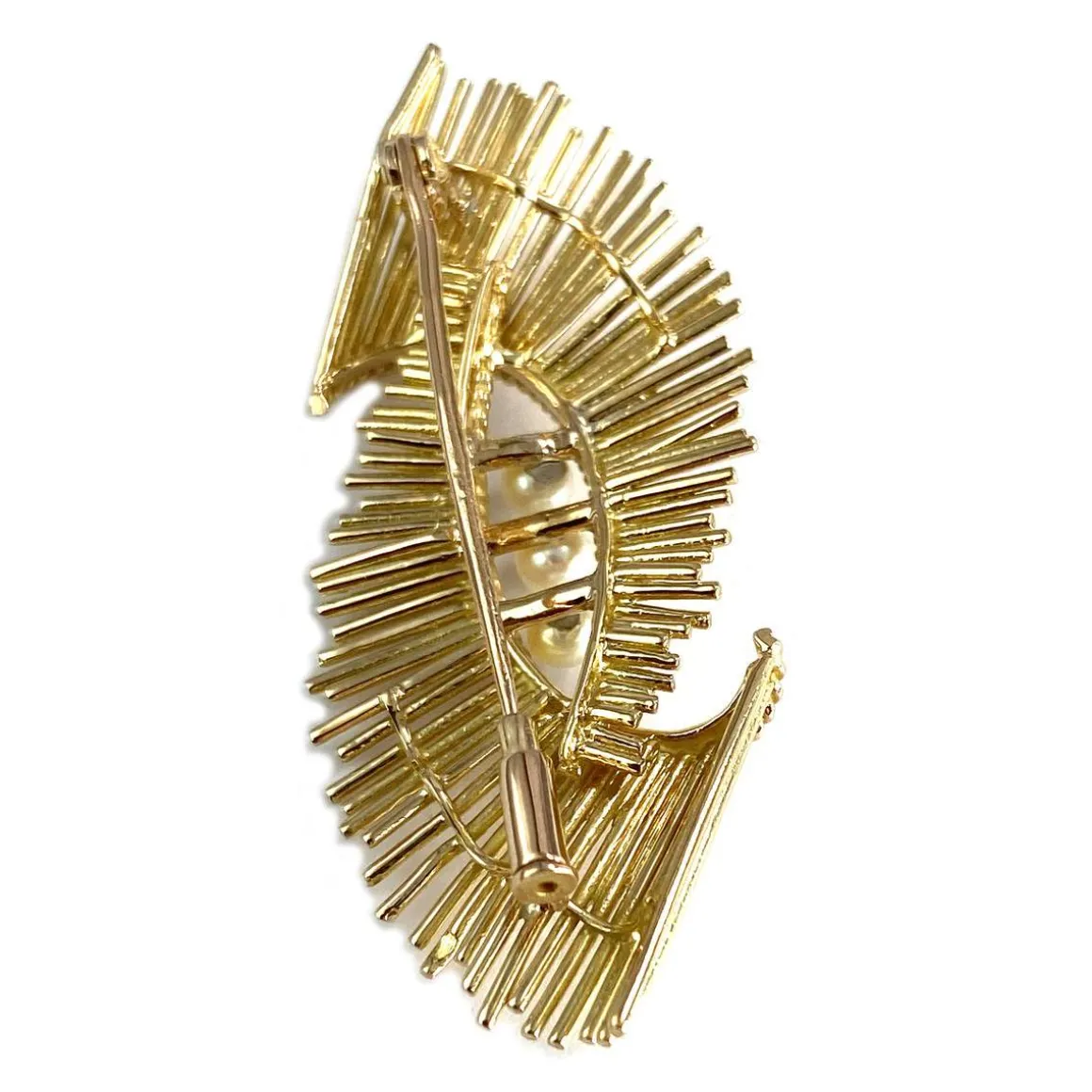 Broche d'occasion or 750 jaune perle de culture