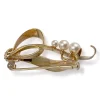 Broche d'occasion or 750 jaune perle de culture perle de culture perle de culture