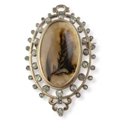 Broche d'occasion or 750 rose diamants