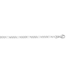 Chaine argent 925 maille cheval alternée triple 50 cm