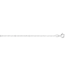 Chaine argent 925 maille singapour et boules polies 40 cm