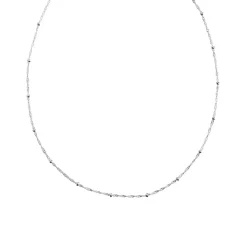 Chaine argent 925 maille singapour et boules polies 45 cm