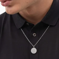 Chaine BOSS double b coin acier