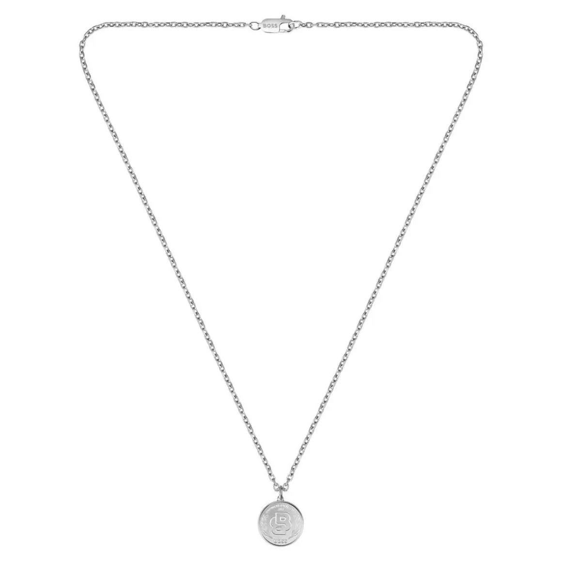 Chaine BOSS double b coin acier