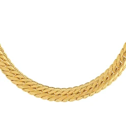 Chaine maille anglaise plate festonnée plaqué or 45 cm