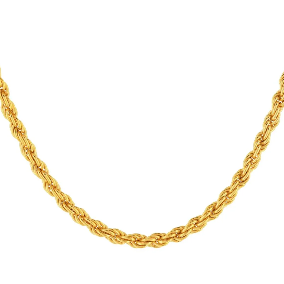 Chaine maille corde plaque or 50 cm