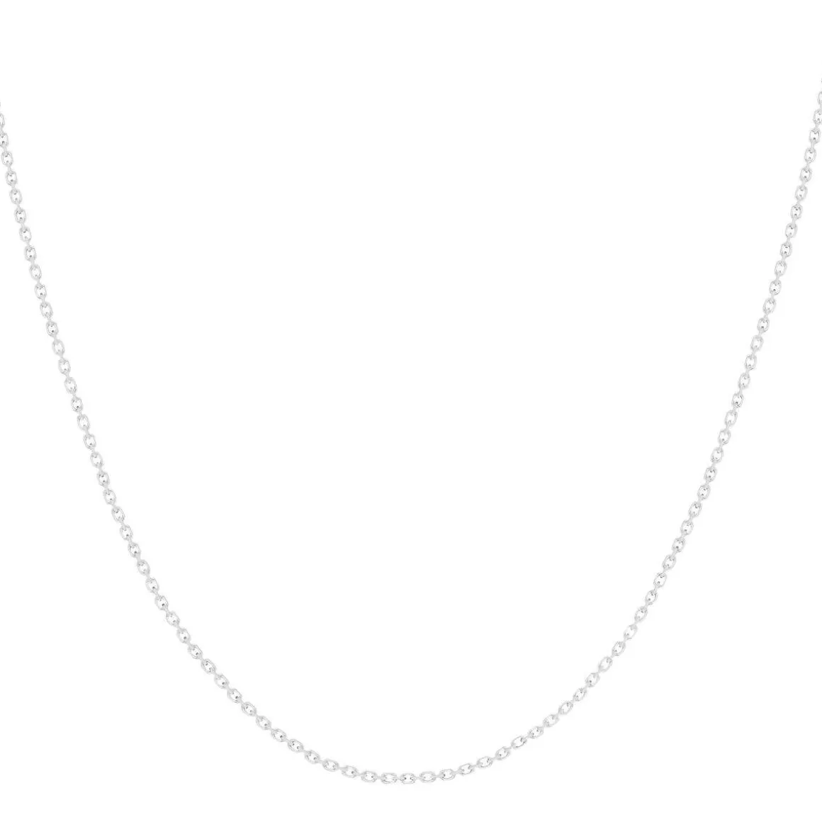 Chaine or blanc 750 50cm maille forçat