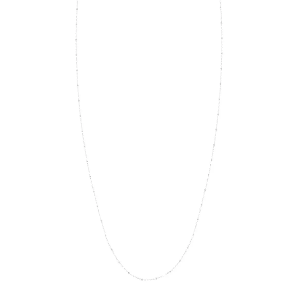 Chaine or blanc 750 motif carré 45 cm