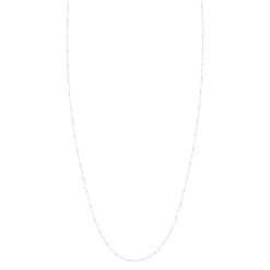 Chaine or blanc 750 motif carré 45 cm